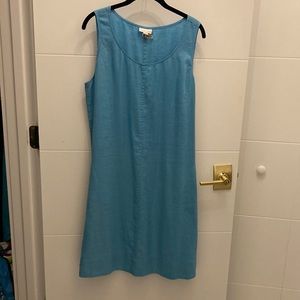 J. Jill love linen Sleeveless Shift Dress with Side Pockets in Sky Blue, Large